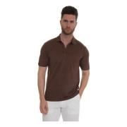 Short sleeve polo shirt Gran Sasso , Brown , Heren
