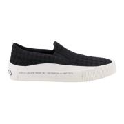 Canvas Slip-On Sliders met Pied-de-Poule Motief Moncler , Black , Here...