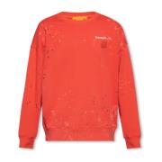 Rode Crewneck Sweatshirt met Verfspatten A-Cold-Wall , Red , Heren