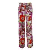 Bloemen Zijden Wijde Pijp Broek P.a.r.o.s.h. , Red , Dames