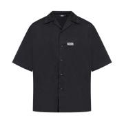 Zwart Logo Shirt Oversized Fit Gcds , Black , Heren