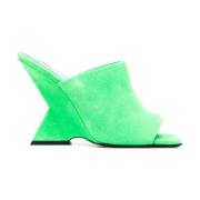 Groene vierkante neus sandalen The Attico , Green , Dames