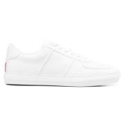 Witte lage sneakers met streepdetail Moncler , White , Heren
