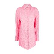 Roze Zebra-Gestreepte Overhemdjurk The Attico , Pink , Dames