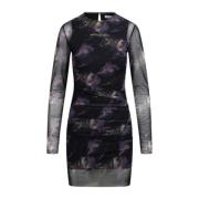 Off The Pitch Marble Mesh Jurk Dames Paars/Zwart Off The Pitch , Black...