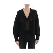 Gebreide kleding met V-hals IRO , Black , Dames