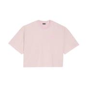 Korte Mouw Roze Katoenen T-Shirt Jacquemus , Pink , Heren