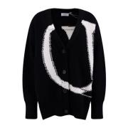 Cardigan Off White , Black , Dames