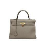 Pre-owned Leather handbags Hermès Vintage , Gray , Dames