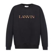 Sweatshirt met logo Lanvin , Black , Heren