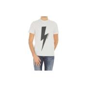 Slim Fit Bedrukt T-Shirt Neil Barrett , White , Heren