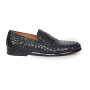 Geweven leren mocins Blauw Doucal's , Black , Heren