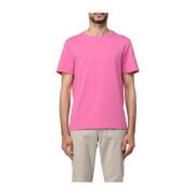 Basis Katoenen T-Shirt Peuterey , Pink , Heren