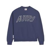 Blauwe Crewneck Sweatshirt - Upgrade Jouw Casual Garderobe Autry , Blu...