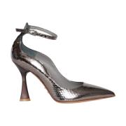 Gedrukte Leren Enkelband Pumps Sergio Levantesi , Gray , Dames