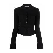 V-hals gebreide kleding Andrea Adamo , Black , Dames