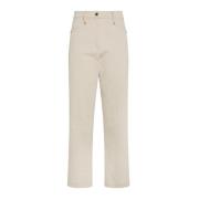 Rechte pijp broek met norHeren lengte Momoni , Beige , Dames