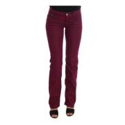 Rode Stretch Denim Jeans Costume National , Red , Dames