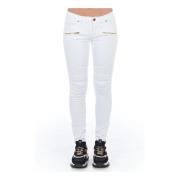 Witte Katoenen Skinny Jeans Broek Frankie Morello , White , Dames