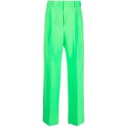 Wide Trousers Msgm , Green , Dames