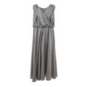 Grijze Elegante Zijden Jurk Lardini , Gray , Dames