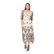 Midi jurk met etnisch patroon Sabina Musayev , Beige , Dames