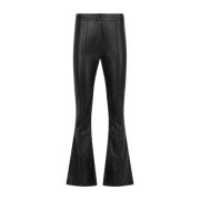 Lucie Vegan Leren Flare Broek Radical , Black , Dames