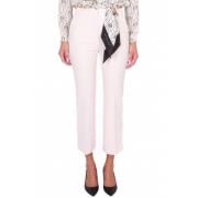 Elegante Sigaretbroek van Crêpe met Riem Elisabetta Franchi , Beige , ...