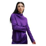 Zijden blouse met waterval drapering Ahlvar Gallery , Purple , Dames