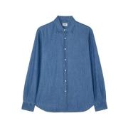 Gewassen Denim Overhemd - Sterling II Aspesi , Blue , Heren
