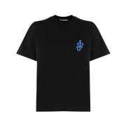 Zwart Logo T-shirt met Crewneck JW Anderson , Black , Heren