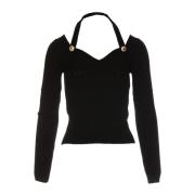 V-hals gebreide kleding Simona Corsellini , Black , Dames