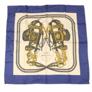 Pre-owned Silk scarves Hermès Vintage , Blue , Dames