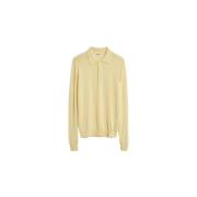 Polo shirt van extra fijne wol Tricot , Yellow , Heren