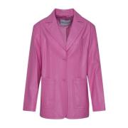 Tijdloze Damesblazer in Roze Polyurethaanmix Stand Studio , Pink , Dam...