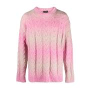 Round-neck Knitwear Roberto Collina , Pink , Heren