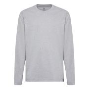 Ls Gemengd Katoenen T-Shirt Boggi Milano , Gray , Heren