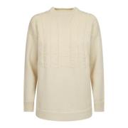 Luxe Wol Gebreide Trui Maison Margiela , Beige , Heren