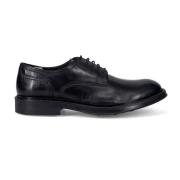 Klassieke zwarte platte schoenen Sangiorgio , Black , Heren