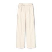 Wijde geplooide broek Theory , Beige , Dames