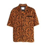 Oranje Oosters Handdoek-Print Shirt Marine Serre , Orange , Heren
