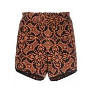 Oranje Grafische Print Shorts Marine Serre , Orange , Heren