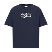 T-shirt met logo Maison Kitsuné , Blue , Heren