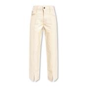 Gekrulde straight leg jeans Aeron , Beige , Dames