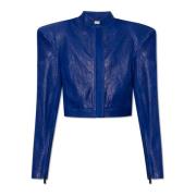 Baku cropped leren jas The Mannei , Blue , Dames