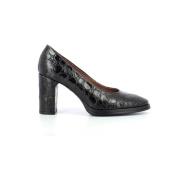 Flexibele leren pump voor vrouwen Wonders , Black , Dames