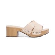 Stijlvolle Marta Sandaal met Studs Wonders , Beige , Dames