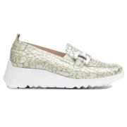 Groene gegraveerde leren mocassin met sportief design Wonders , Green ...