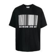 Bedrukt Zwart T-shirt met Logo Print Vtmnts , Black , Heren