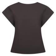 Slim Fit Domino Top in Donkerbruin Jane Lushka , Brown , Dames